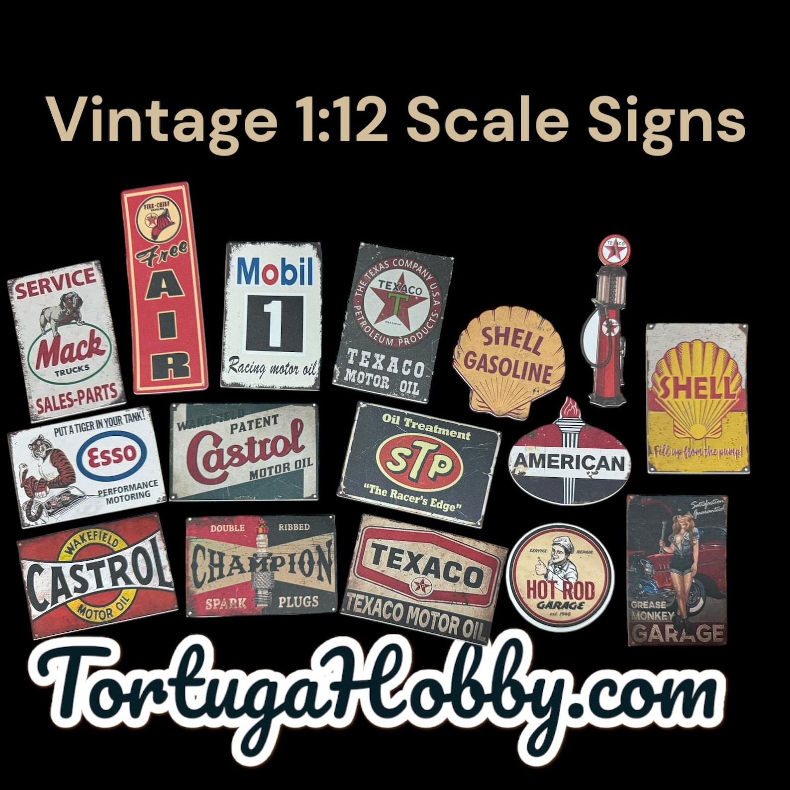 Miniature Vintage Garage Signs: Card Stock or Stickers - Etsy