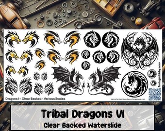 Tribal Dragons VI - Personalize Your Diorama, Car, Truck, Derby Car or Any Project