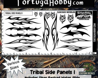 Tribal Side Panels - Personalize Your Diorama, Car, Truck, Derby Car or Any Project