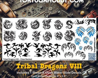Tribal Dragons VIII - Personalize Your Diorama, Car, Truck, Derby Car or Any Project