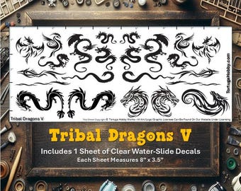 Tribal Dragons V - Personalize Your Diorama, Car, Truck, Derby Car or Any Project