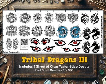Tribal Dragons III - Personalize Your Diorama, Car, Truck, Derby Car or Any Project