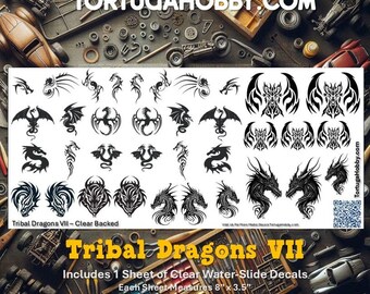 Tribal Dragons VII - Personalize Your Diorama, Car, Truck, Derby Car or Any Project