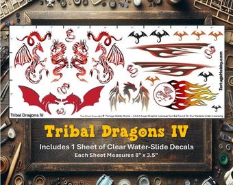 Tribal Dragons IV - Personalize Your Diorama, Car, Truck, Derby Car or Any Project