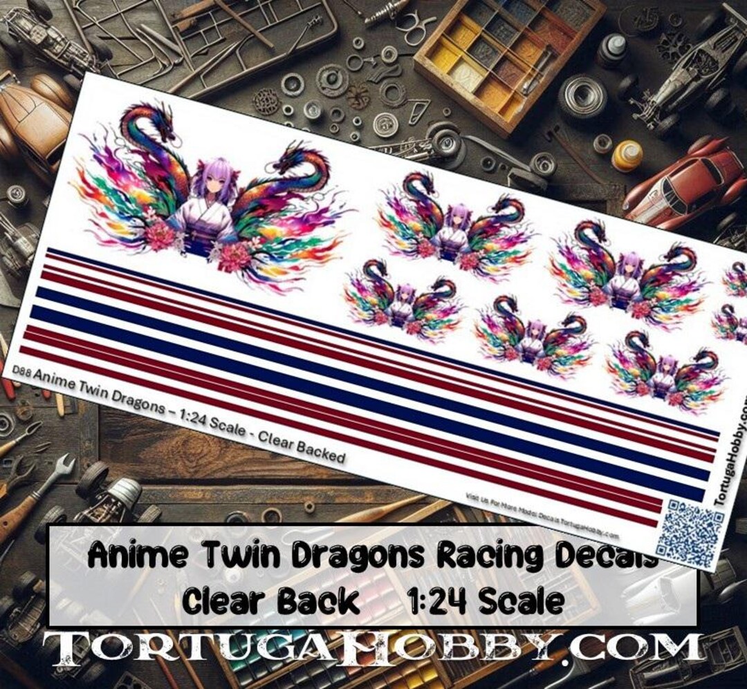 Anime Twin Dragon Street Racing Decals- Various Scales for Your ...