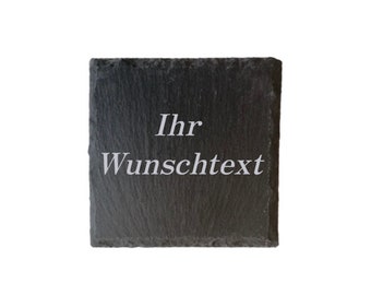 Schieferplatte mit Gravur personalisiert Schiefertafel Dekoration 20x20cm Wudeko