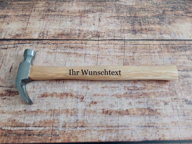 Hammer mit Gravur personalisiert Klauenhammer Geschenk Vater Opa Geburtstag Wudeko Bild 1