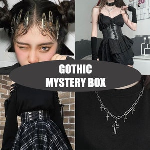Gothic Mystery Box Thrifted Clothing Bundle Surprise Box vintage clothes vintage wear style box black palette Easter gift box Mothers day