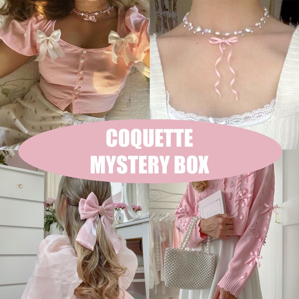 Coquette Mystery Box Thrifted Clothing Bundle Surprise Box vintage clothes vintage style box pink white palette Birthday Gift Mothers day