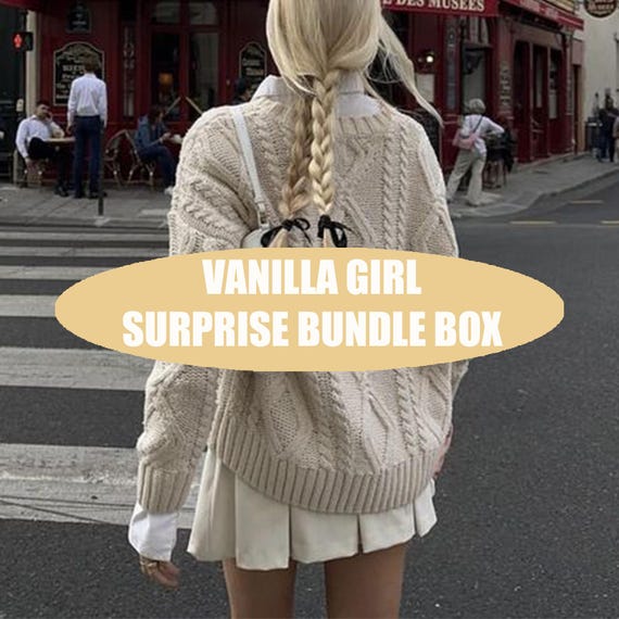 Vanilla Girl Aesthetic Box: Thrifted & New Clothes, Jewelry Surprise