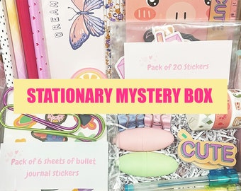 Briefpapier Mystery Box. Geschenkbox. Sammelalbum. Überraschungsbox. Aufkleber. Washi-Tape, Niedlich Ästhetisch. Bastelset. Geburtstagsbox. Geschenk für Sie.