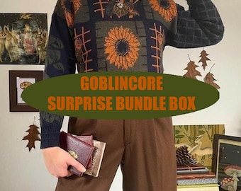 Caja sorpresa Goblincore: ropa, joyas y accesorios de segunda mano.