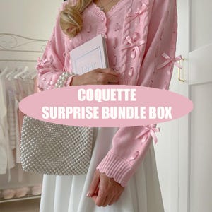 Coquette Surprise Bundle Box Thrifted Clothing Box vintage pink palette spring style gift for her birthday personalized gift box Christmas