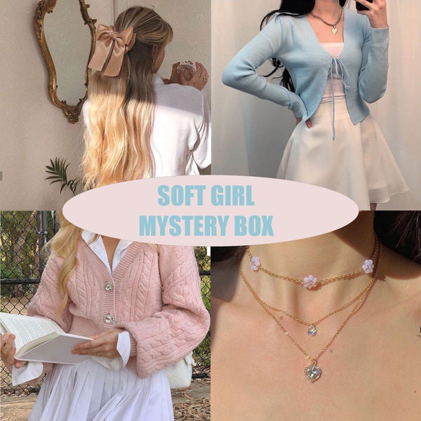 Soft Girl Mystery Box Thrifted Clothing Bundle Surprise Box vintage clothes vintage wear style box Pastel Colors Happy Valentine's Day box