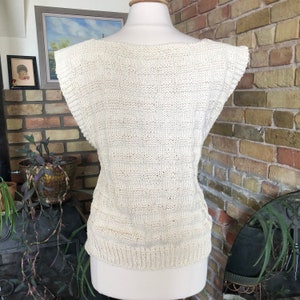 Vintage 80s hand knit sweater vest size medium image 2