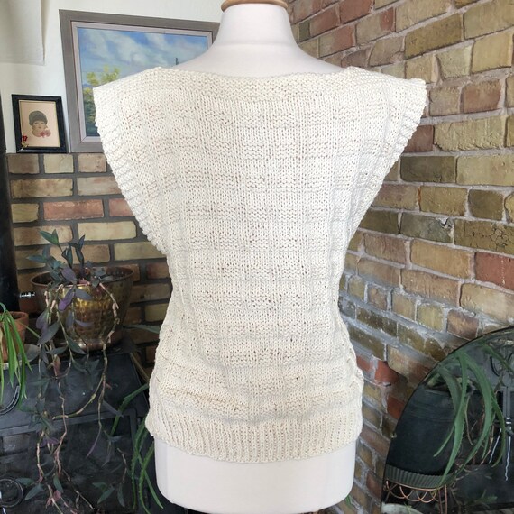Vintage 80s hand knit sweater vest size medium - image 2