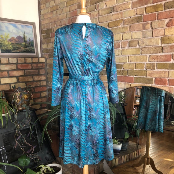 Vintage 80s does 40s print dress - image 2