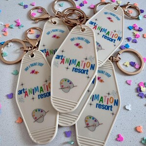 Disney Inspired Motel Keychain | Retro Motel Keychain | AoA Keychain | POP Century Keychain | Riviera Keychain | Caribbean Beach Keychain bild 3