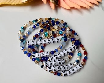 Armband med Disney Cruises | Armband inspirerat av Disney Cruises | Armband med Disney Cruise Line | Pärlstretcharmband | Armband med Disney-motiv