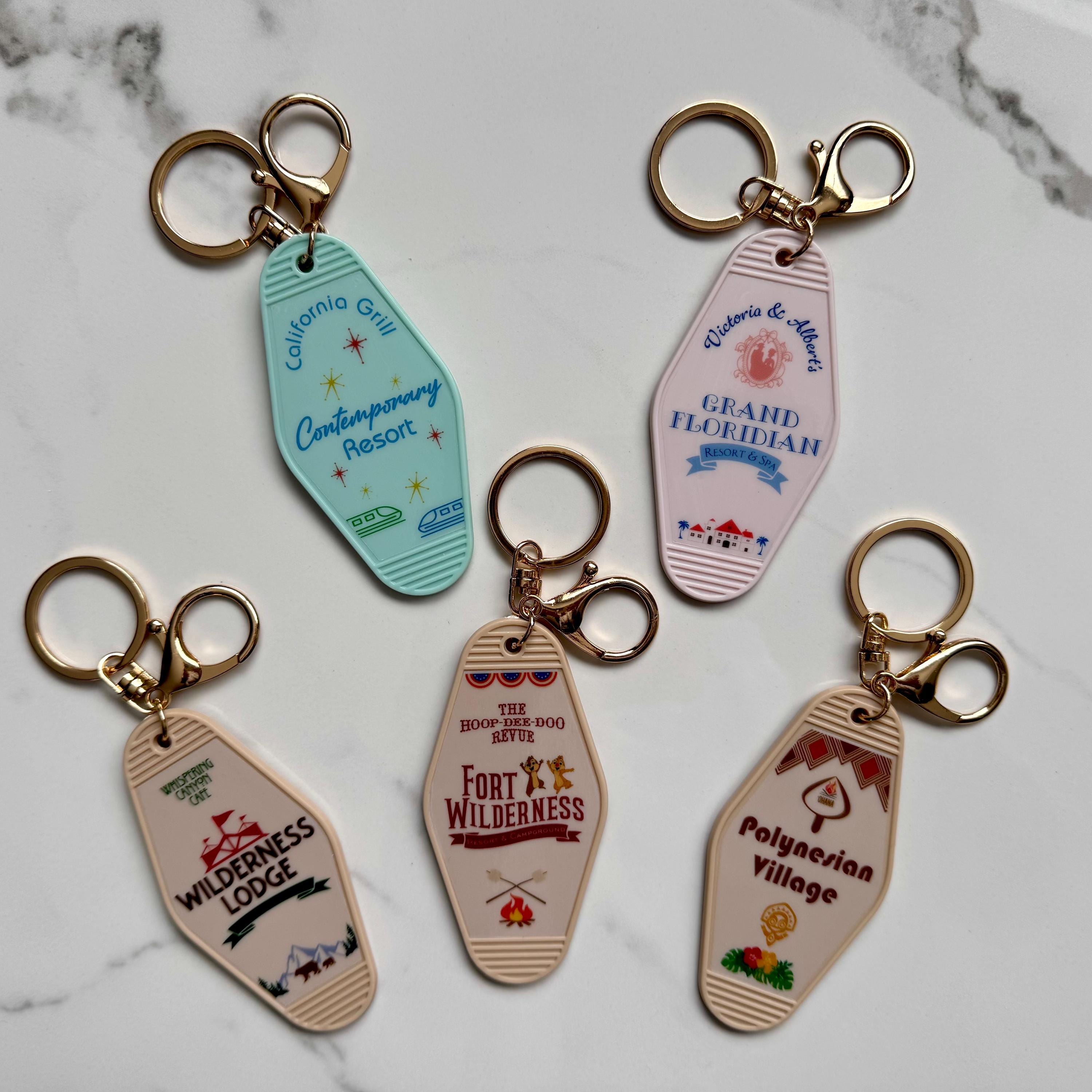 Disney Inspired Keychain | Disney Motel Keychain | Disney Resort 