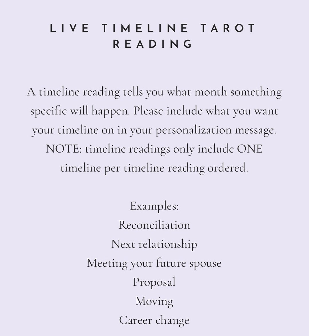 LIVE Timeline Reading - Etsy