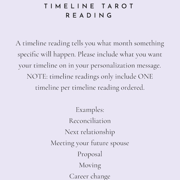 Timeline Tarot Reading