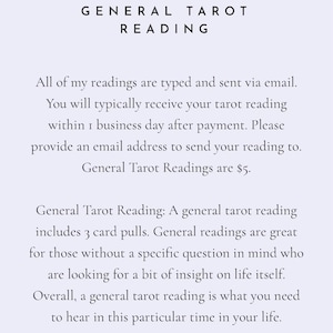 Lettura generale dei tarocchi / Lettura cieca