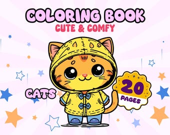 Cat Coloring Book for Kids: 20 Fun Kitten Pages (PDF/AI Download)