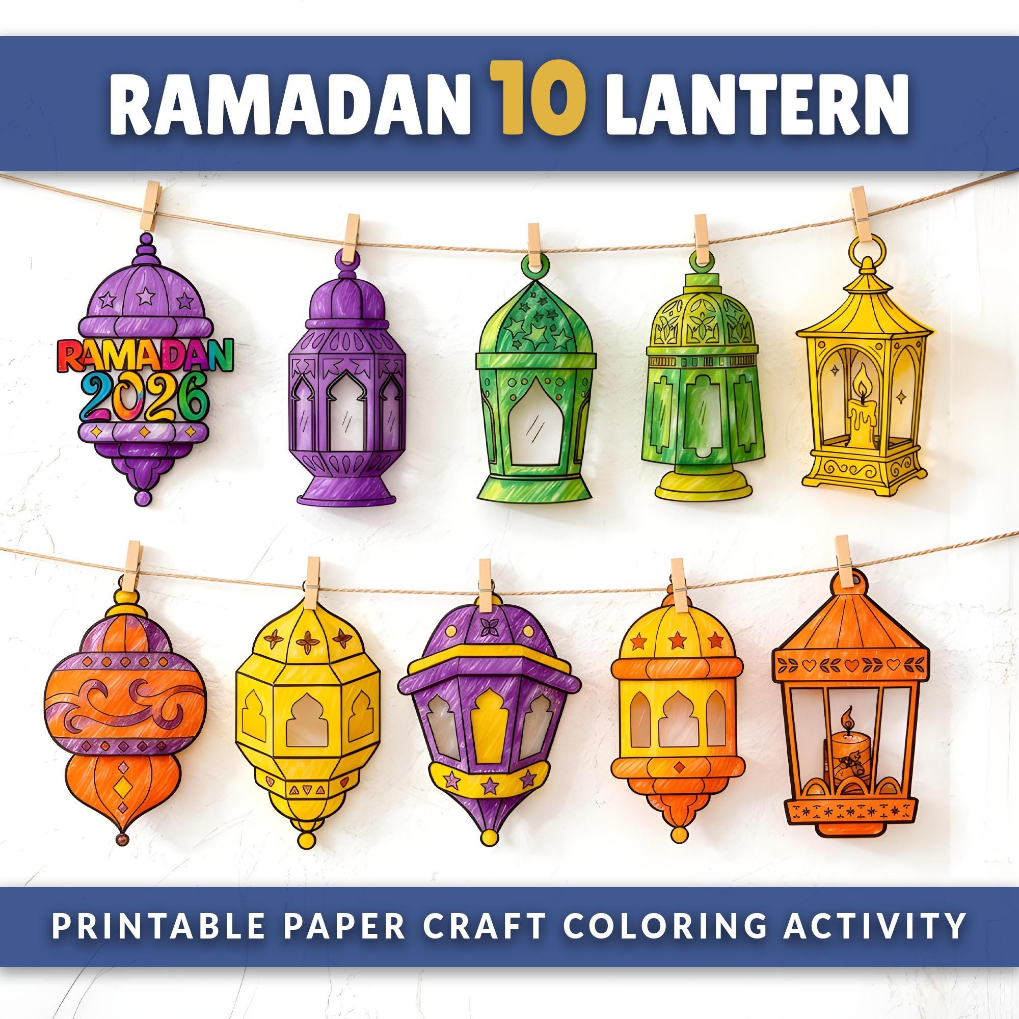 Ramadan Lantern Craft Printable for Kids DIY 3D Paper Lantern…