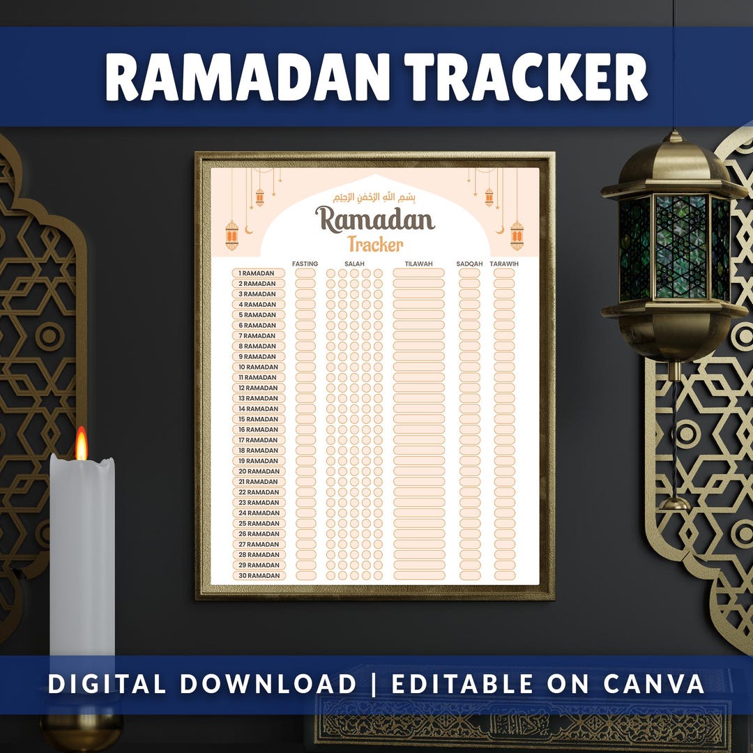Editable Printable Ramadan Tracker, Daily Fasting Tracker, Salah ...