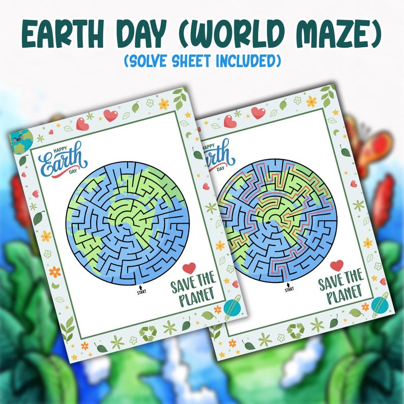 Earth Day Maze Printable, Earth Day Activity for Kids, Save the Planet ...