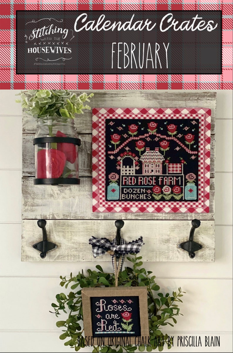 February Calendar Crates Cross Stitch Pattern Stitching With Etsy