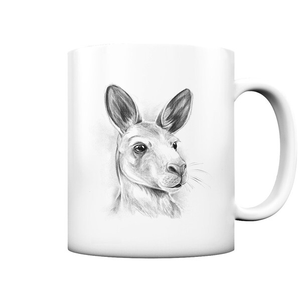 Känguru Zeichnung - Tasse matt