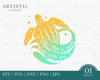 ON SALE Life's Like a Wave Svg, Turtle Quote Svg, Sea Turtle Svg, Sea Turtle Png, Quote Svg, Motivational Svg, Inspirational Svg, Beach Svg