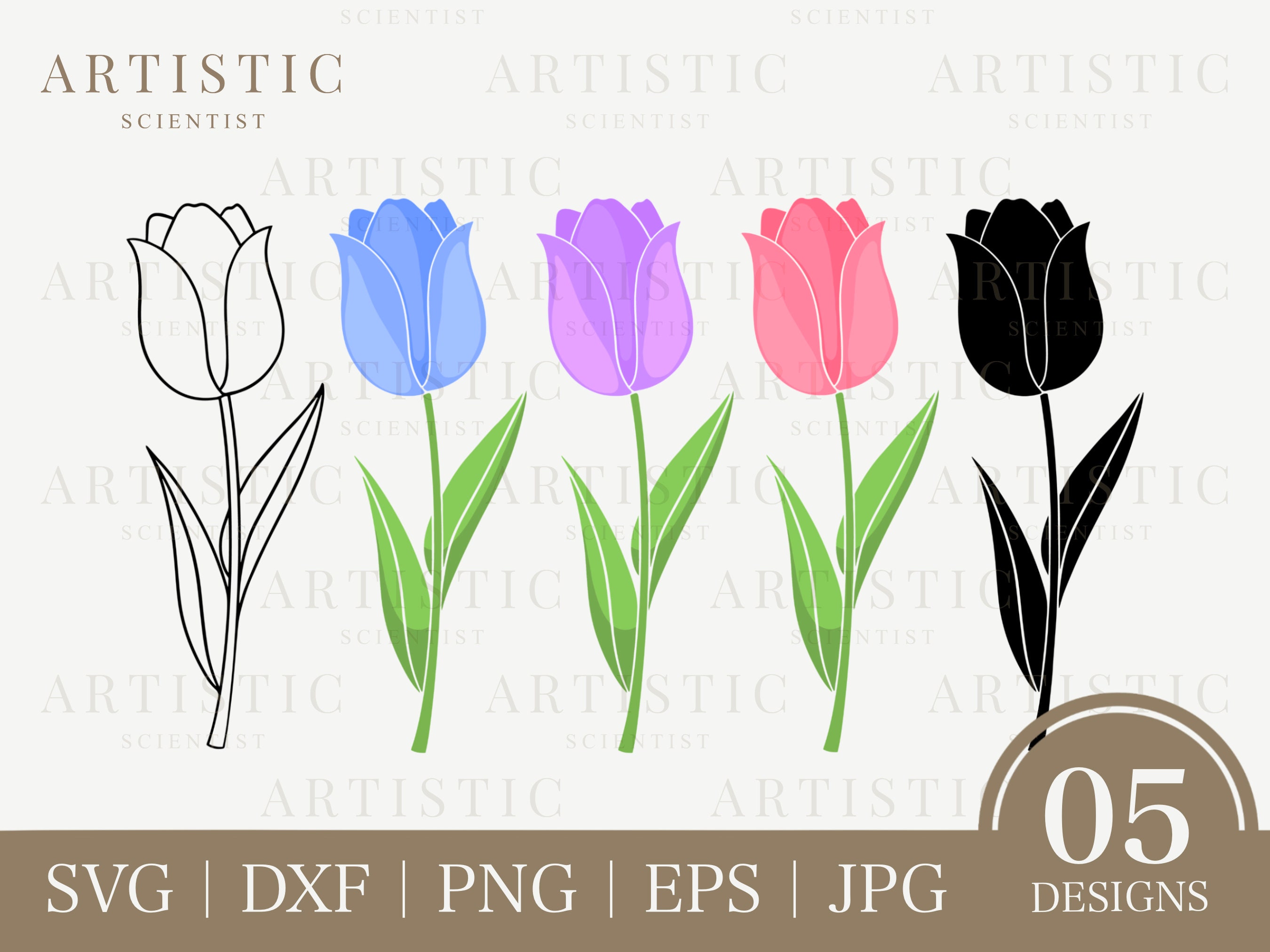 Tulip Svg, Tulip Png, Spring Flower Gardening Floral Svg, Flower Clipart, Wildflower Svg, Petals Svg, Garden Plant Svg, Purple Blue Pink Svg
