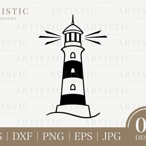 Lighthouse Svg, Lighthouse Png, Wave With Lighthouse Svg, Beach Nautical Ohio Beach Svg, Lighthouse and Waves Svg, Leuchtturm Svg Png Cricut