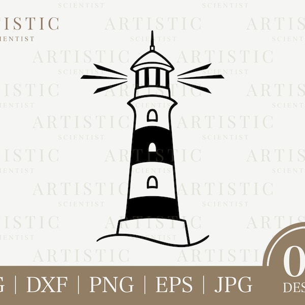 Lighthouse Svg, Lighthouse Png, Wave With Lighthouse Svg, Beach Nautical Ohio Beach Svg, Lighthouse and Waves Svg, Leuchtturm Svg Png Cricut