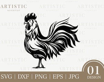 Rooster Svg, Rooster Png, Chicken Svg, Chicken Coop Barn Svg, Farmhouse Farm Life Animal Hen Chick Chickens Clipart EPS Cut File Cricut