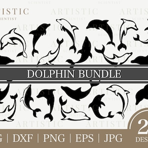 Silhouette Delfin Svg Bundle, Delphin Svg, Delphin Png, Delphine Svg, Hawaii Island Svg, StrandSzene Svg, Ozean Tier Umriss Sea Cut Datei