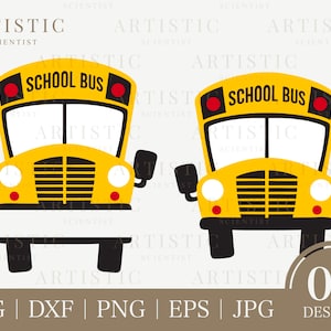 School Bus Front View Svg, School Bus Svg, School Bus Png, Back To School Supplies Clipart 1st 2nd Grade Kindergarten Bus Driver Cut File