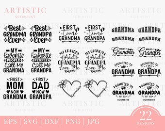 Grandma and Grandpa Svg, Grandparents Svg, First Time Grandma and Grandpa Svg, Best Grandpa Grandma Ever, Promoted to Grandpa Grandma Svg
