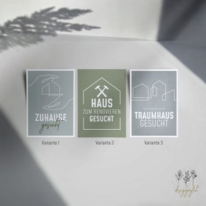 Postkarte A6 | Zuhause gesucht | Haus zum renovieren | Traumhaus gesucht | Individualisierbar
