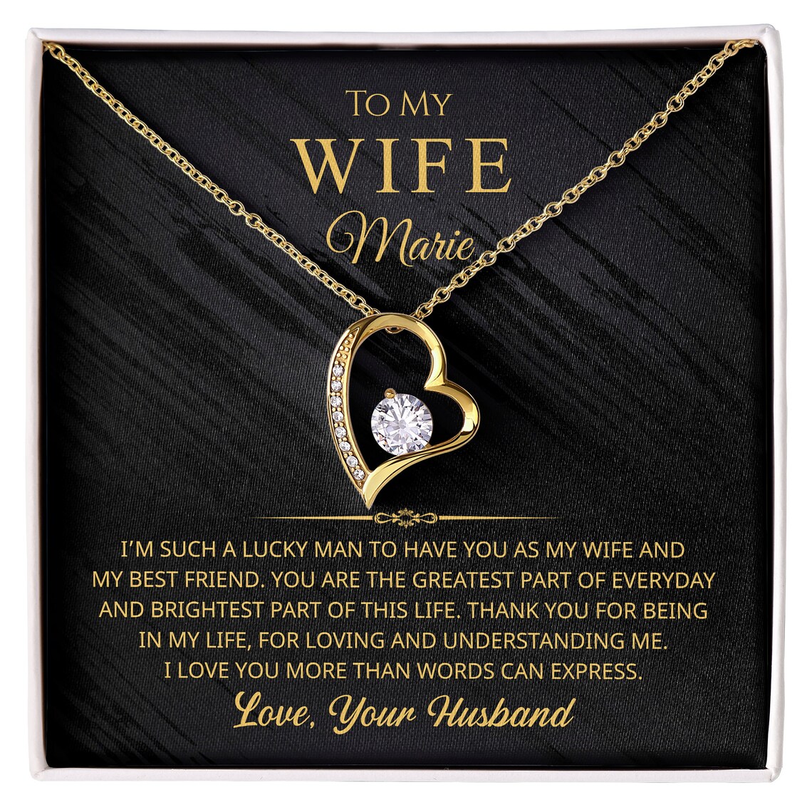 To My Wife Necklace Wife Gift From Husband, Anniversary Gift Wife