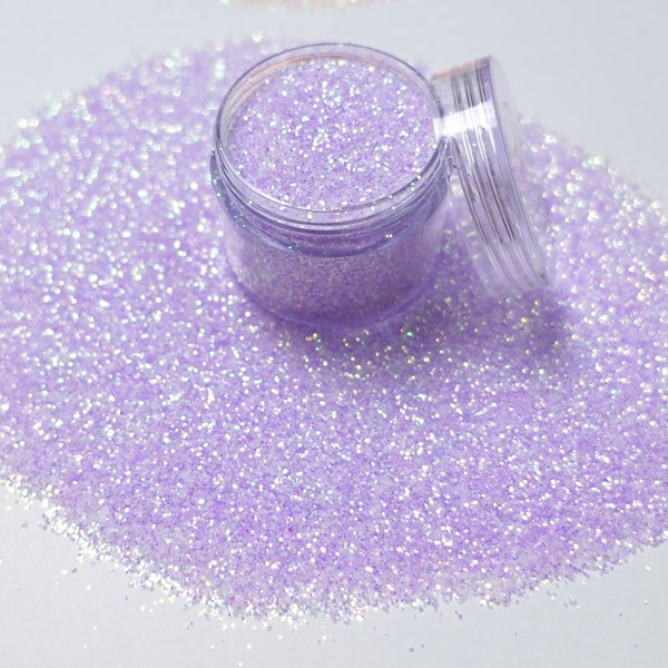 Paillettes fines 1/64 pastel irisées violet lavande (ongles, décoration en résine, cheveux, travaux manuels)