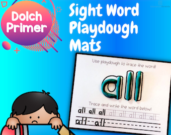 Kindergarten | Dolch Sight Words | Playdough Mats | Montessori Printable | Learning Activities | Homeschool Curriculum | Tracing Worksheets