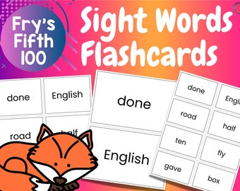Fry Sight Words | 4th Grade | 5th Grade | Flashcards | Homeschool Printable | Learning Activities | Teaching Resources | Instant Download