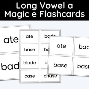 Long A, Magic E, Flashcards Printable, Homeschool Curriculum, 1st Grade, Second Grade, Education Printables, Vowel Sounds, Vocab, Printable