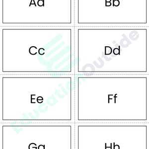 Puede incluir: Un gr&aacute;fico de alfabeto en blanco y negro con las letras Aa, Bb, Cc, Dd, Ee, Ff, Gg y Hh en may&uacute;sculas y min&uacute;sculas.