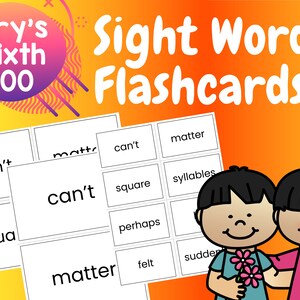 Sight Words | Flashcards | Printable Flash Cards | Fourth Grade | Fifth Grade | Instant Download | Education Printables | Home Schooling