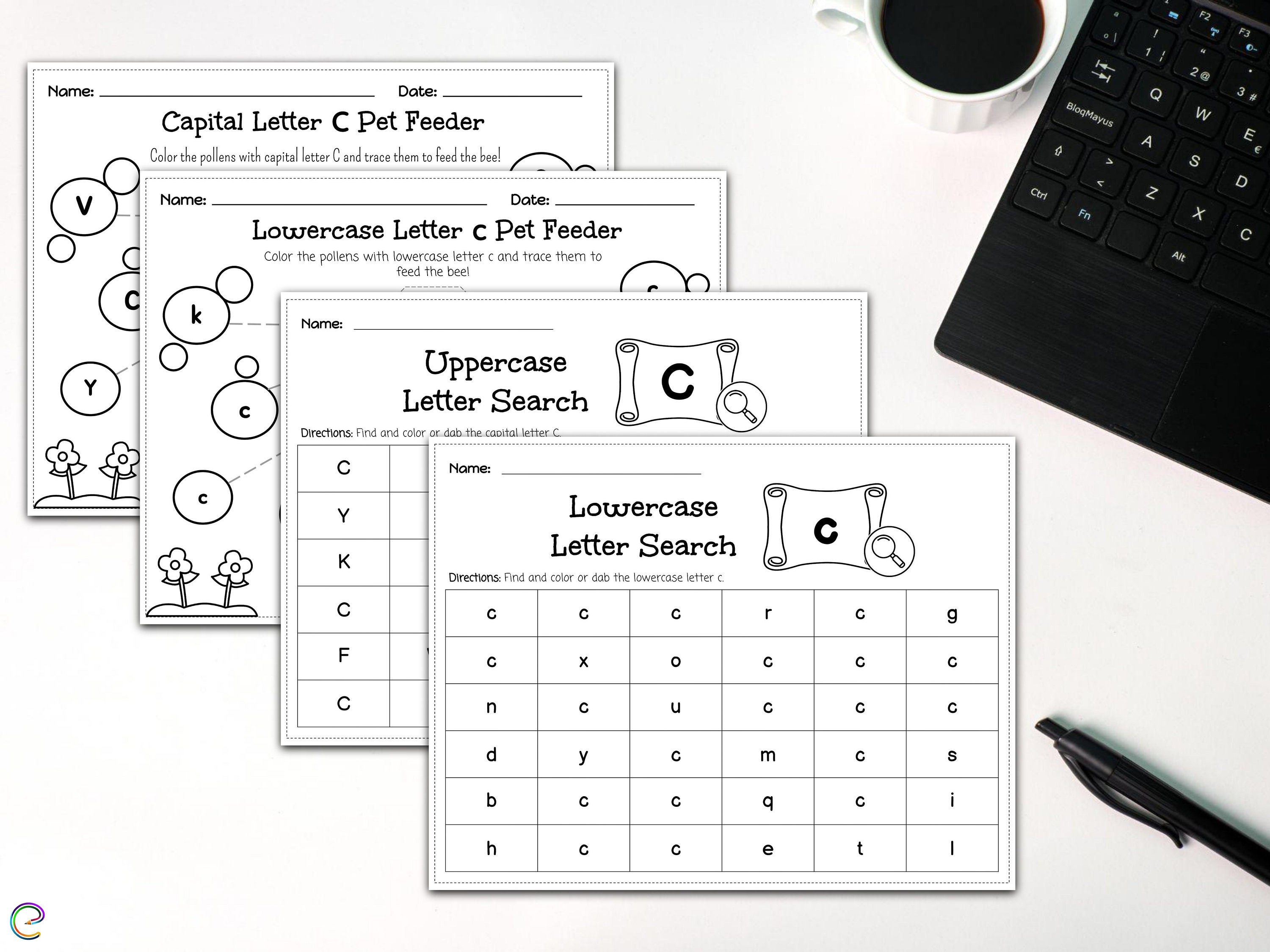 42 Letter C Education Printables, Alphabet Worksheet Mega Bundle ...